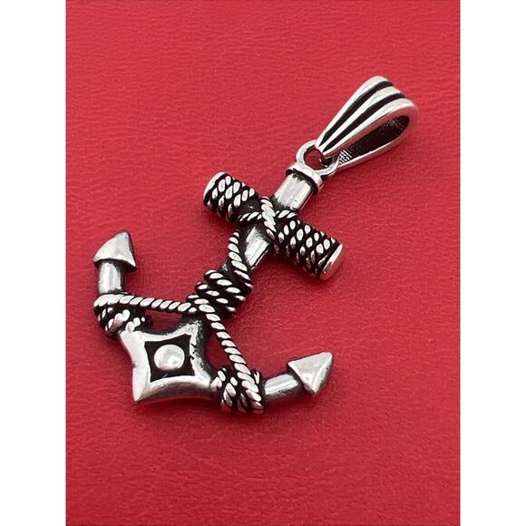 Anchor Pendant Sterling Silver 925 Pendant For Necklace - Picture 1 of 4